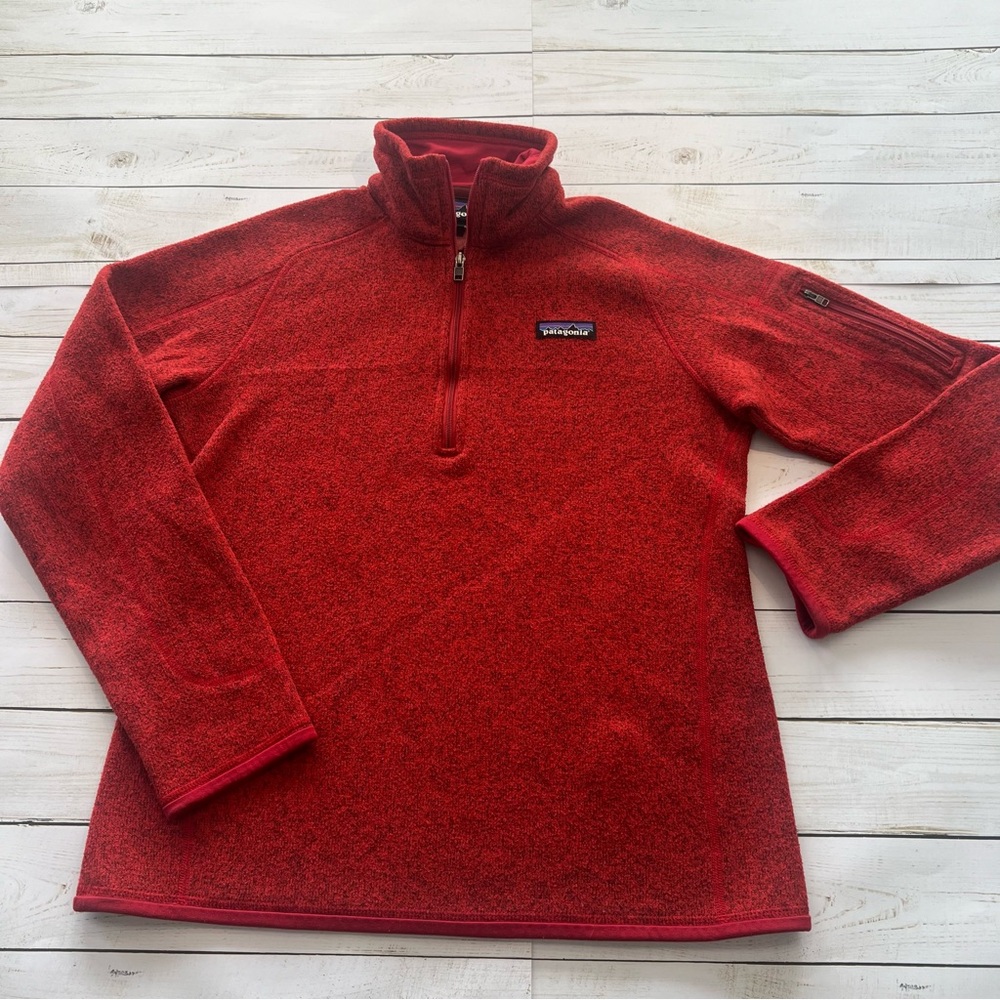 Patagonia Women's Better Sweater 1/4-Zip Fleece Pullover Sz M Color Ramble Red